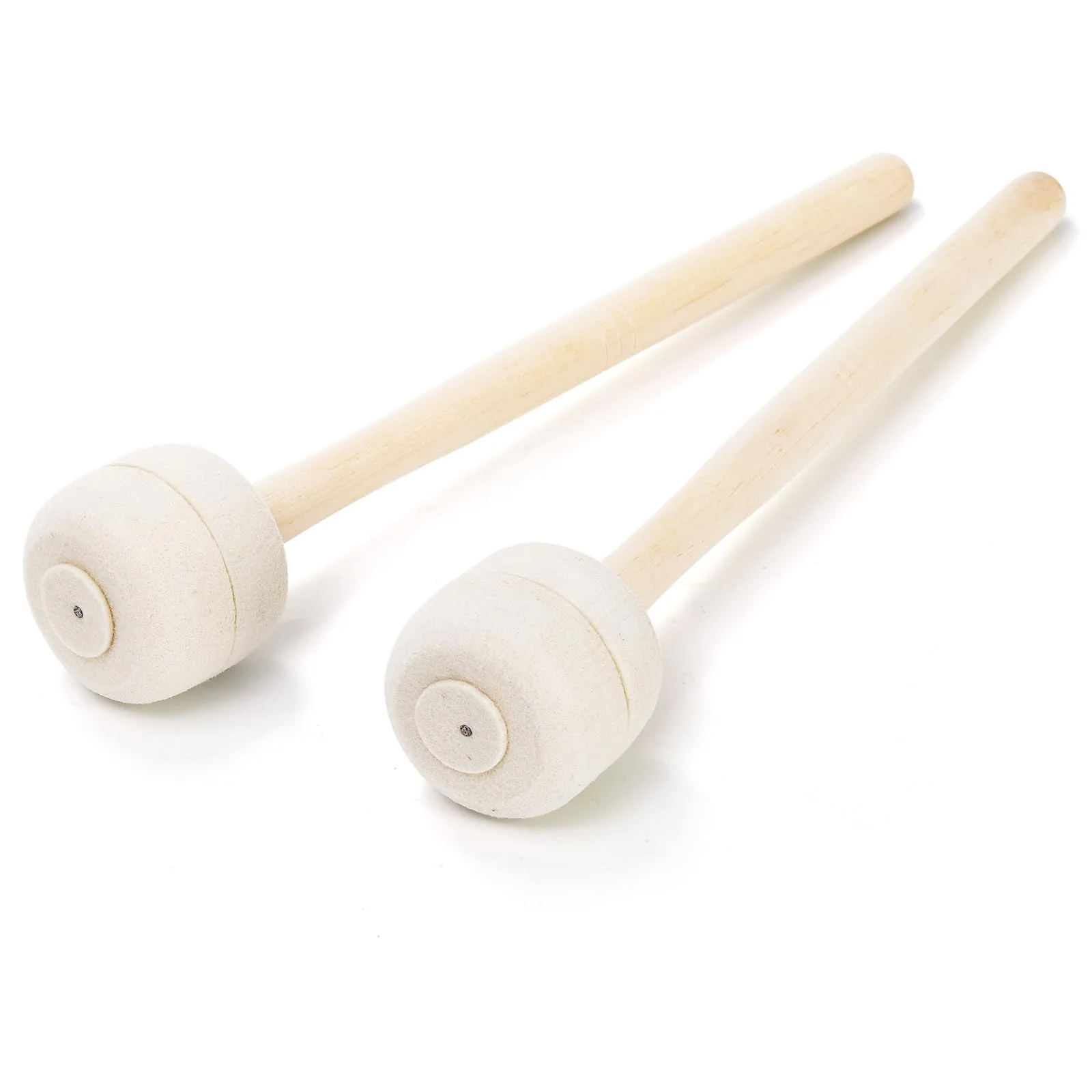 YOUEON 2 Pairs Drum Mallets Soft Felt, 13.4 Inch Wool Felt Drum Stick with Maple Hanldle, Anti-slip Bass Percussion Sticks Instrument Band Accessory for Bass Drums, Marching Drums, Beige - Image 4
