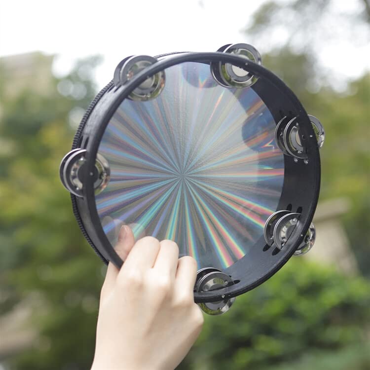 YOUEON 3 Pack Radiant Tambourine with Double Row Jingles, 6/8/10 Inch Hand Held Drum, Reflective Tambourines for Adults, Musical Instrumen for Church, Dance, Party, KTV - Image 7