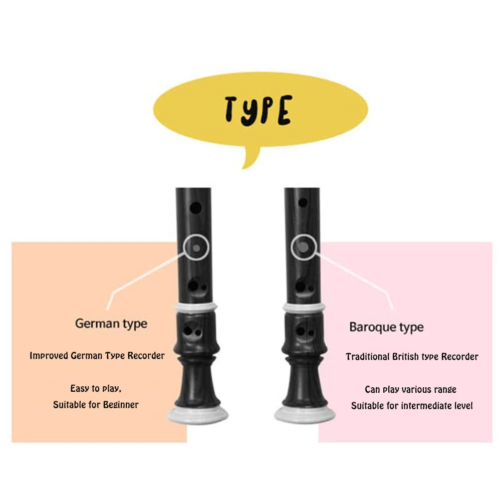 Youngchang Student Alto Recorder with Cleaning Rod, Case Bag Musical Instrument - (Black Alto German YARG-150) Alto German YARB-150 - Image 4