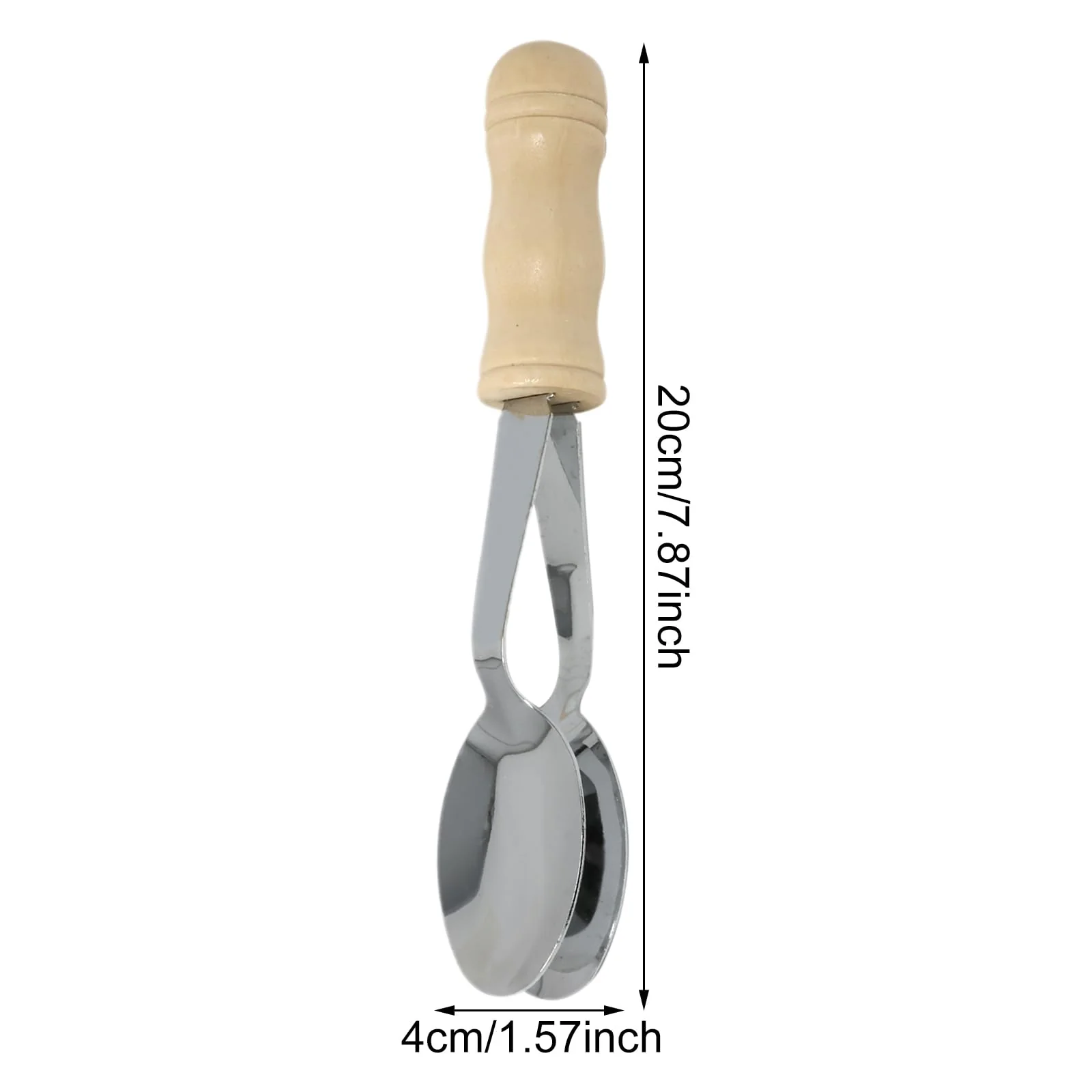 yueton 1PCS Music Spoon Rural Percussion Instruments Music Spoon Soundboard Metal Spoon for Folk Percussion Instruments Music Enlightenment - Image 2