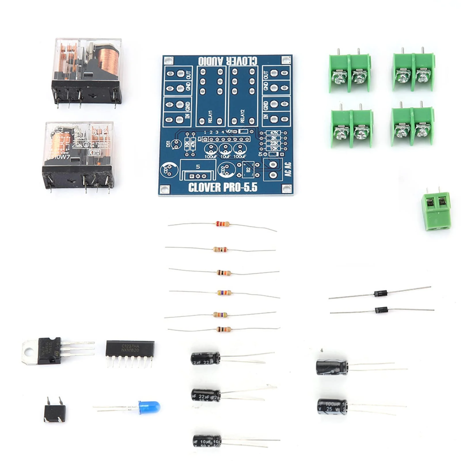 YWBL-WH Speaker Protection Board Module DIY Kit AC 12V-24V Dual Relay Voltage Regulator