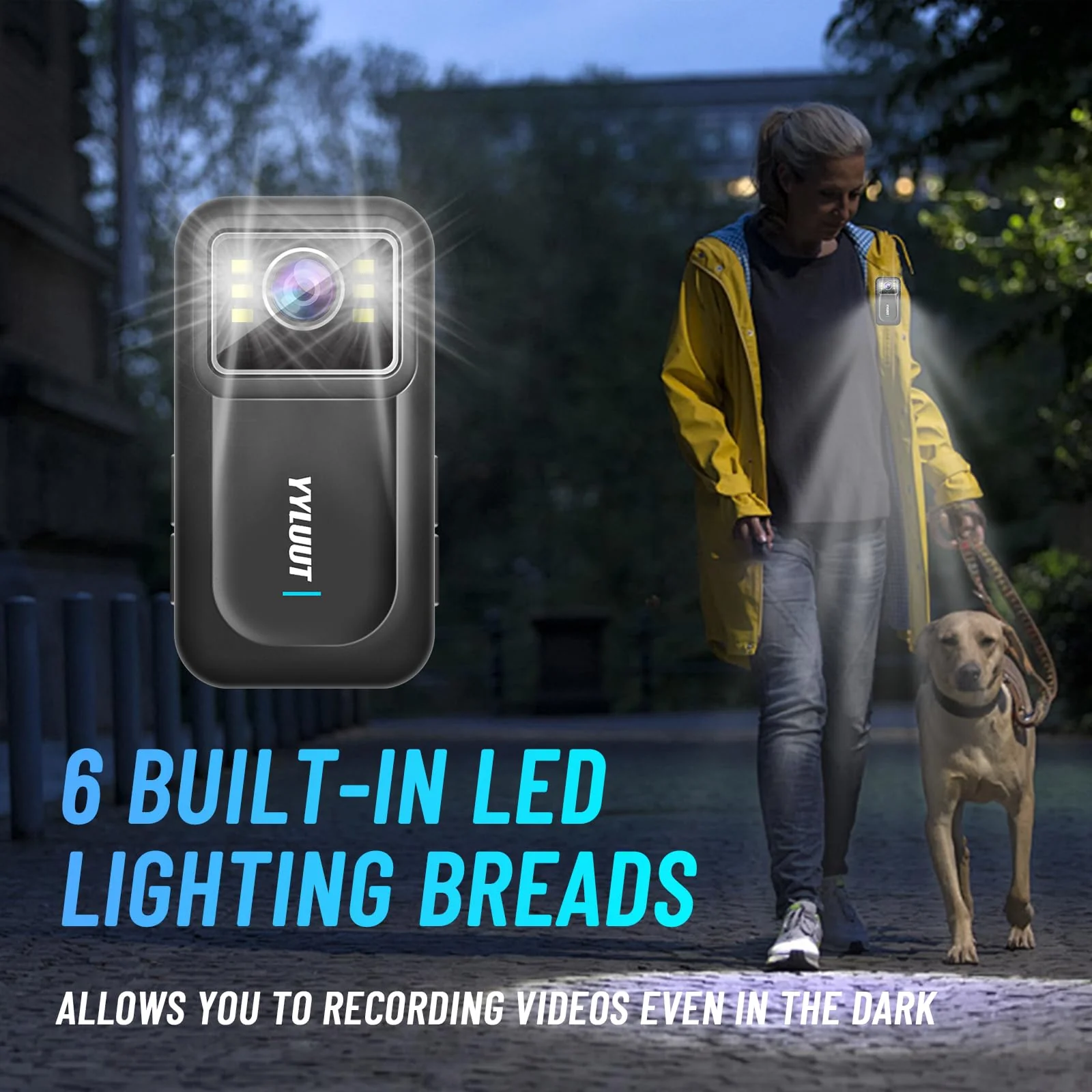 YYLUUT Body Camera with Video recording Cam - Bodycam with 1080P HD Built in 64GB Memory Card, IP67 Waterproofing, 1.5 Inch Bigger Display Cams, Wearable Clip On 10 Hours Video Recorder Cameras - Image 6