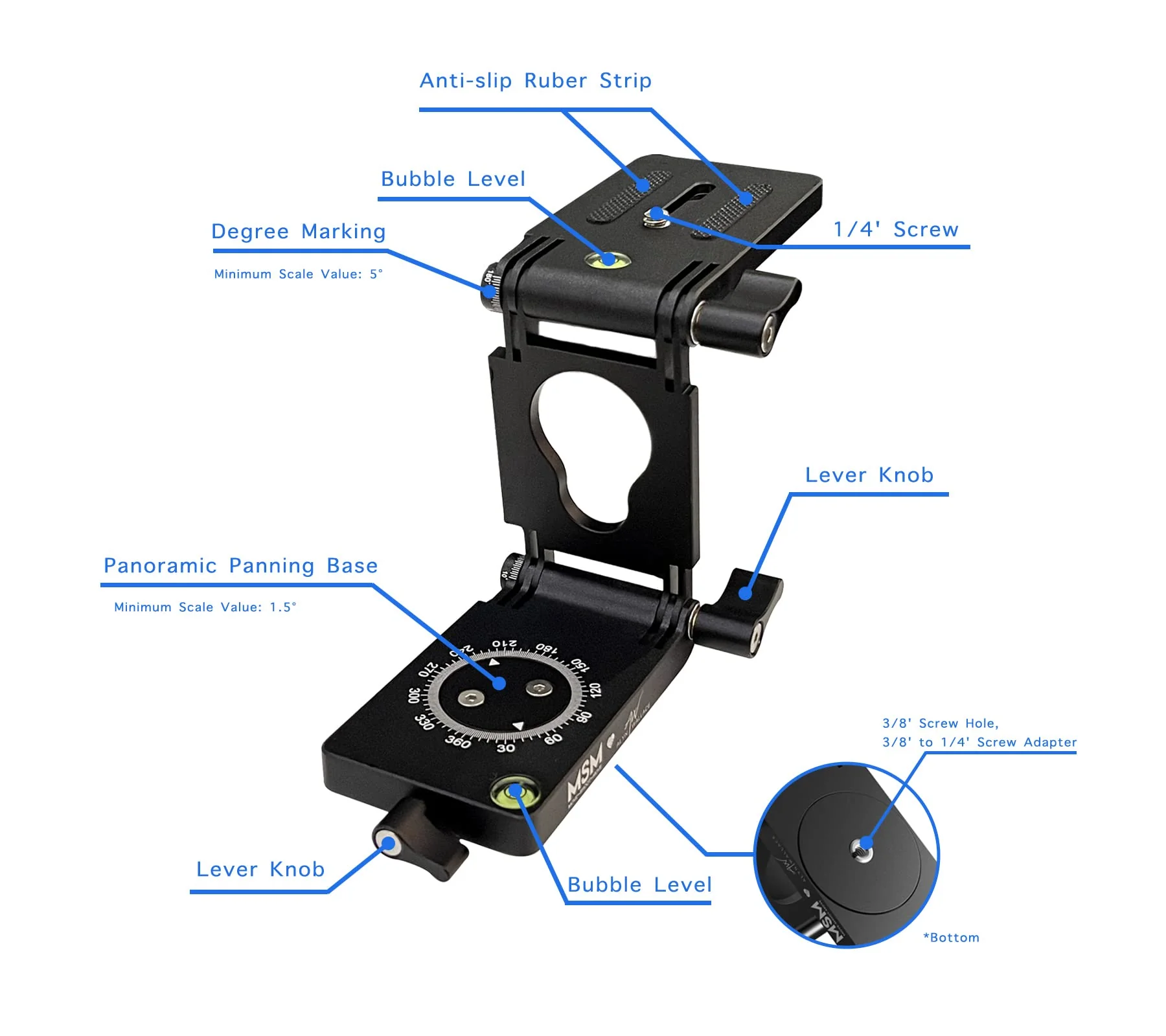 Z Flex Tilt Tripod Head - Flexible Angle Pan & Tilt Head/Universal Multiway Camera Tripod Connecting to Monopod Slider Rail Stabilizer Gimbal|Compact Folding Z Bracket Mount Fits Most DSLR Camera 4 Kg Version - Image 6