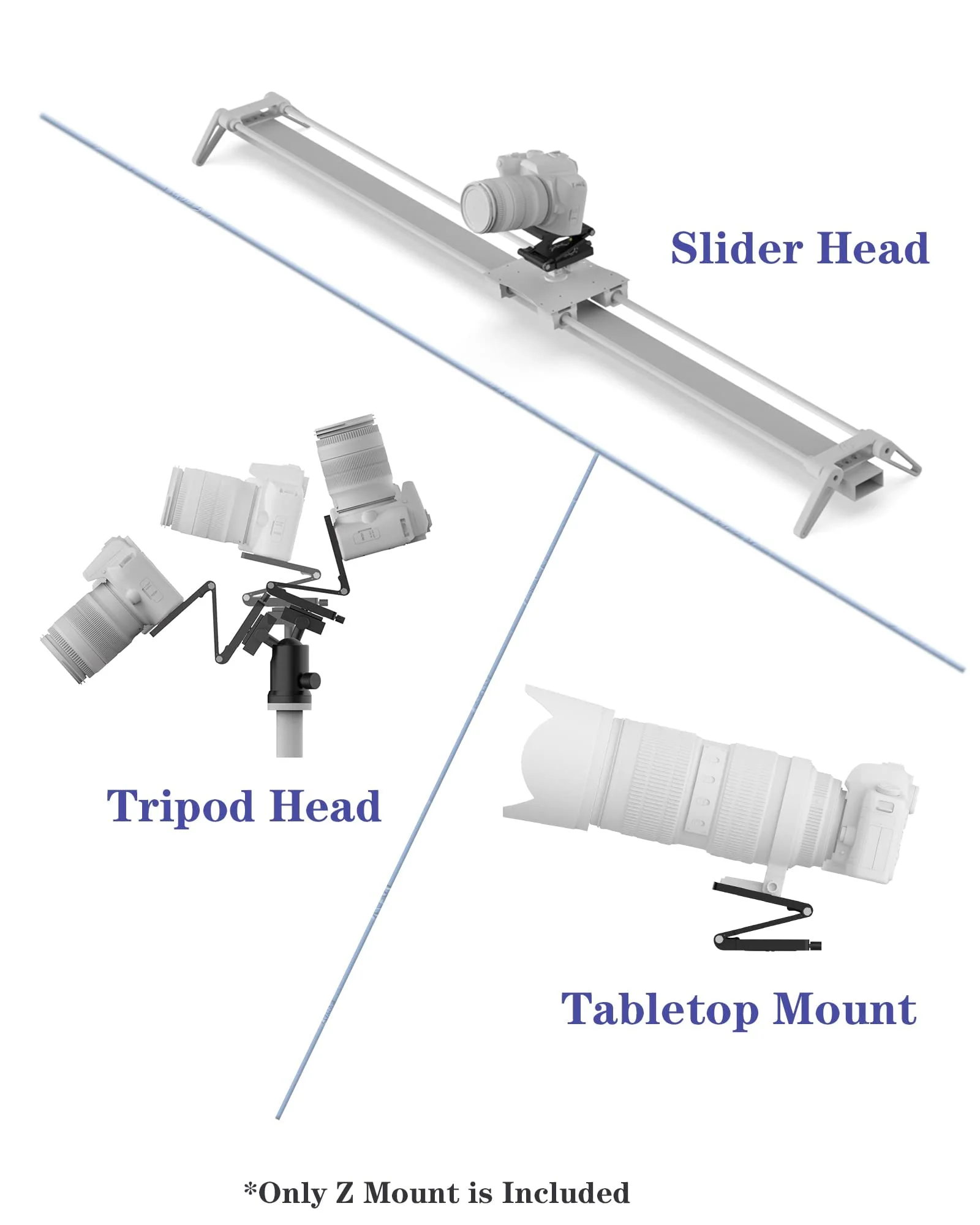 Z Flex Tilt Tripod Head - Flexible Angle Pan & Tilt Head/Universal Multiway Camera Tripod Connecting to Monopod Slider Rail Stabilizer Gimbal|Compact Folding Z Bracket Mount Fits Most DSLR Camera 4 Kg Version - Image 8