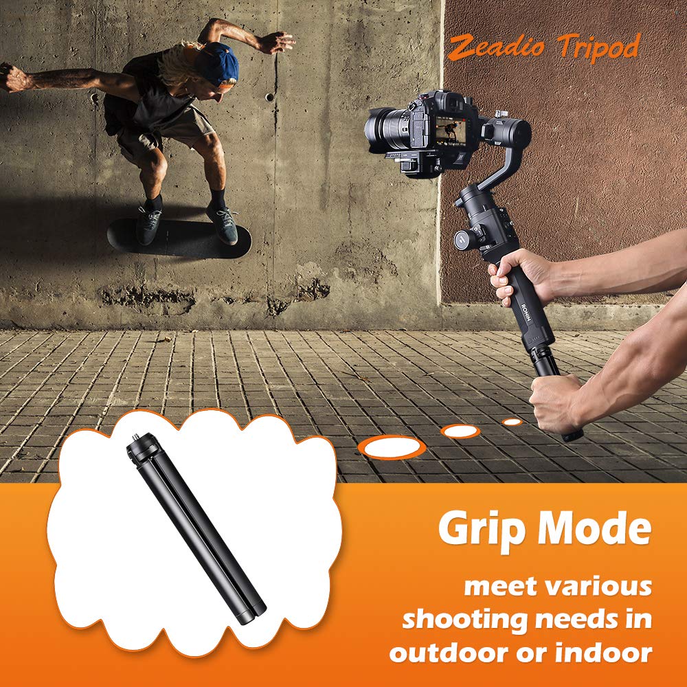 Zeadio Metal Mini Tripod, Desktop Tabletop Stand Tripod with 1/4 Inch Screw for Smooth 4, Crane Plus, Crane 2, Osmo Mobile, Ronin-S, Vimble 2, Gimbal Handle Grip Stabilizer and All Cameras Length 18.8 cm - Image 4