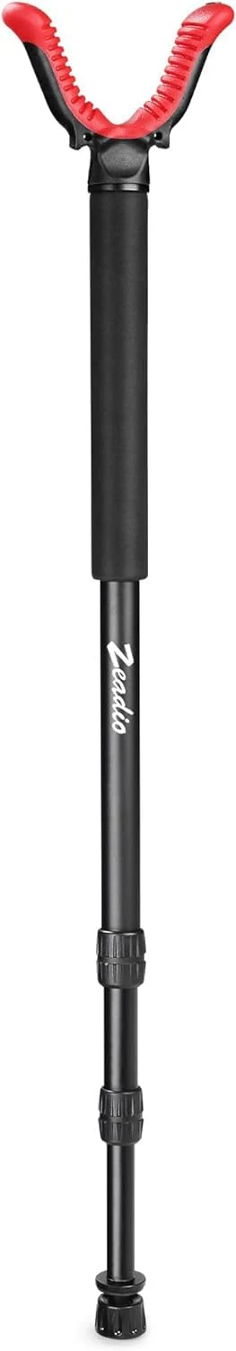Zeadio Monopod Shooting Stick Rest with High Density Foam Grip, Twist-Style Locking Leg, and Non-Marring V-Yoke Shooting Rest Head for Shooting and Outdoor Long