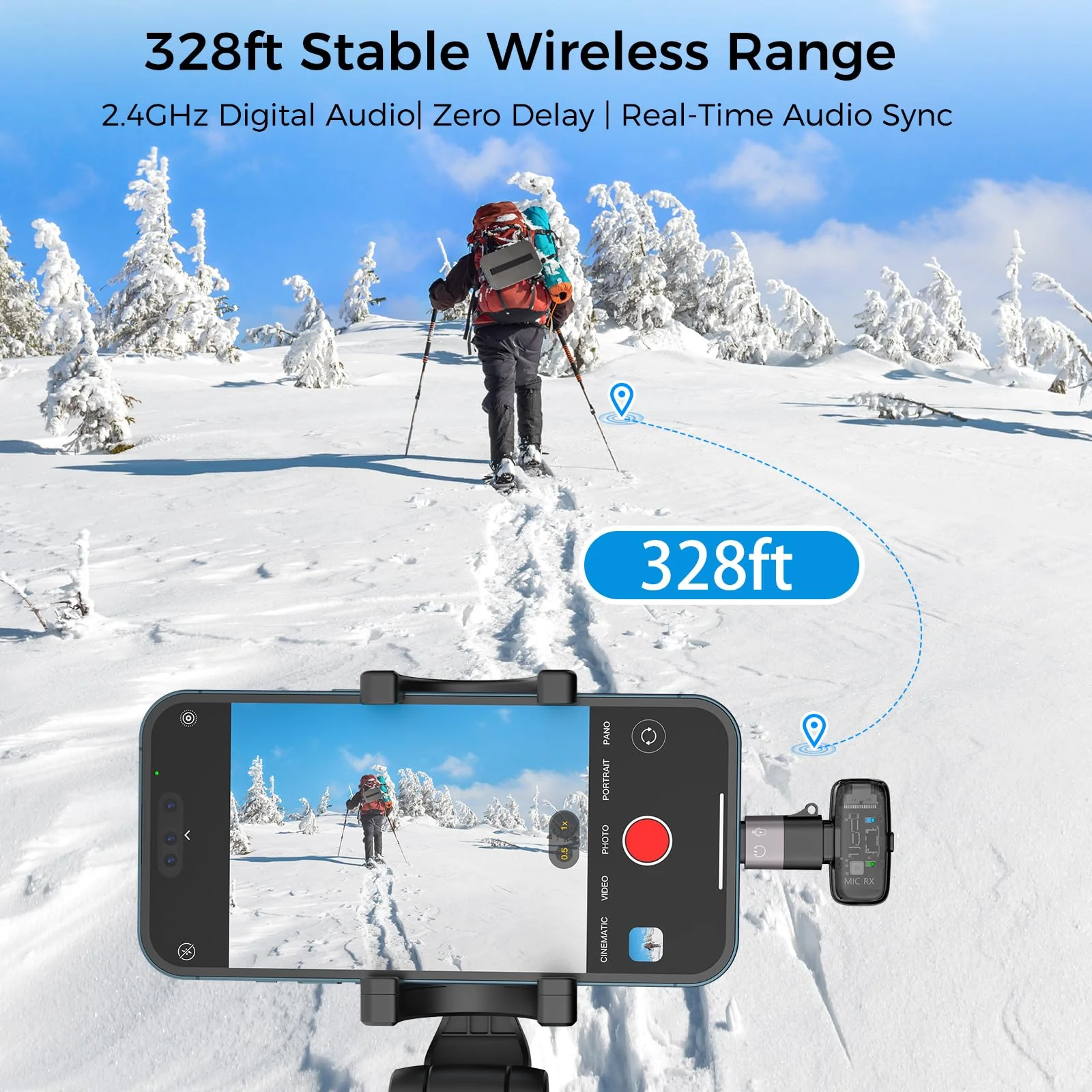 ZealSound TikTok Microphone,Wireless Lavalier Mic for iPhone,iPad,Android(USB-C/Lightning),Mini Mic with Charging Case,Dual Transmitters,Noise Reduction,33H Battery for Vlogging,Podcast,YouTube Video iPhone+USB C - Image 3