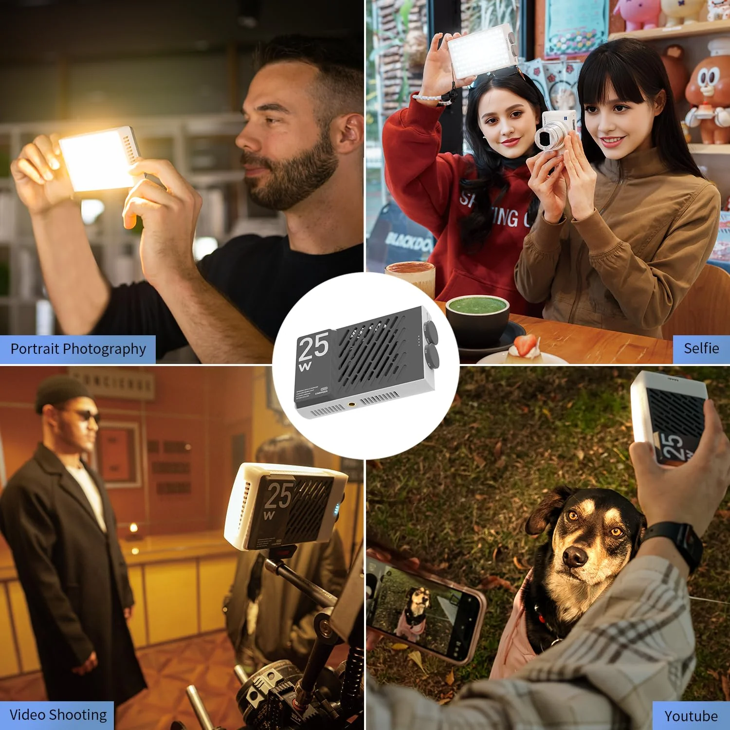 Zhiyun CINEPEER CM25 Video Light, 25W Camera Light, Bi-Color Portable Mini LED Light for Photo and Video Lighting, Built-in Fans Support, PD Fast Charge,14000 Lux@ 2700K-6200K CRI 96+/TLCI 97+ - Image 7