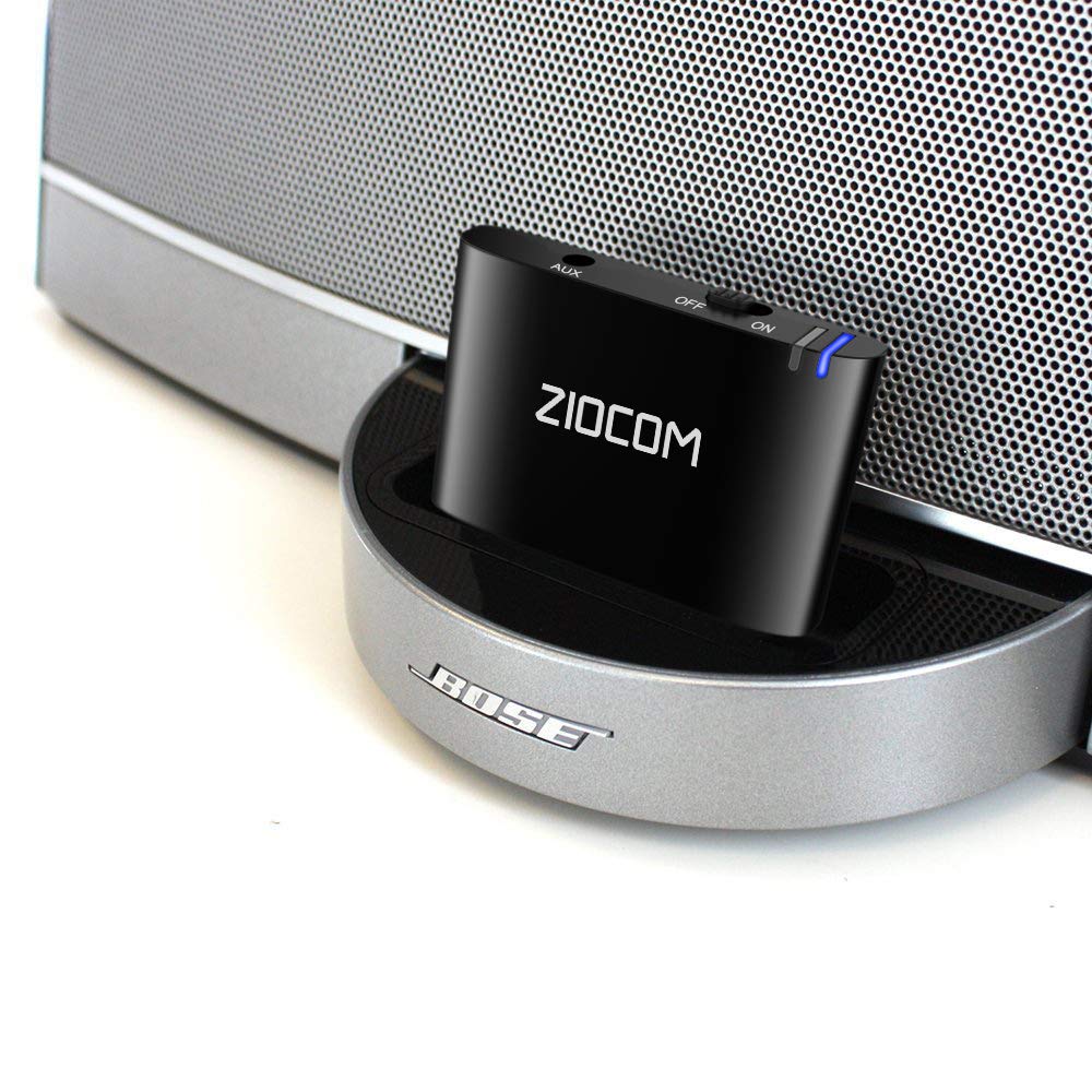 ZIOCOM 30 Pin Bluetooth Adapter Receiver for Bose iPod iPhone SoundDock and Other 30 pin Dock Speakers with 3.5mm Aux Cable(Not for Car and Motorcycles),Black - Image 2