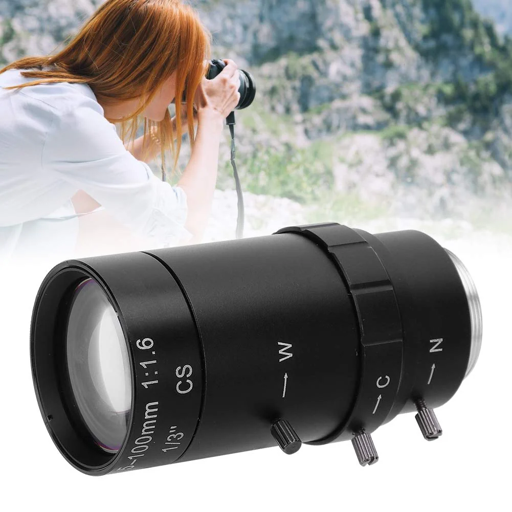 Zoom Camera Lens, 1.3MP Zoom CCTV Lens CS Mount Manual Aperture 5‑100mm Aluminum Alloy Low Distortion High Compatibility HD Lens for Security Camera Default - Image 6