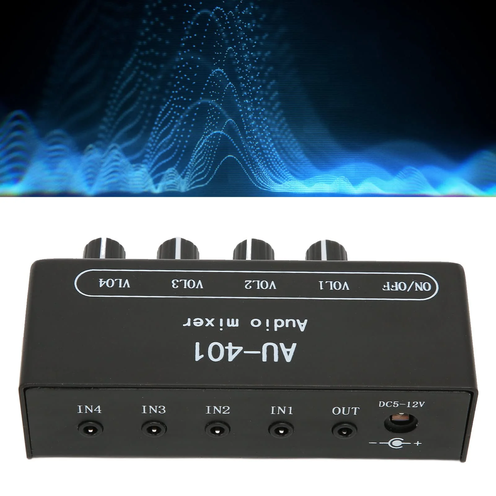 Zopsc 4-Channel Stereo Audio Mixer, 4 In 1 Out, 3.5mm, Black - Image 5