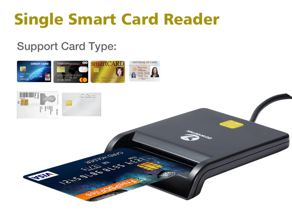 ZOWEETEK CAC Card Reader Military, Smart Card Reader DOD Military USB Common Access CAC, Compatible with Windows, Mac OS and Linux - Image 2