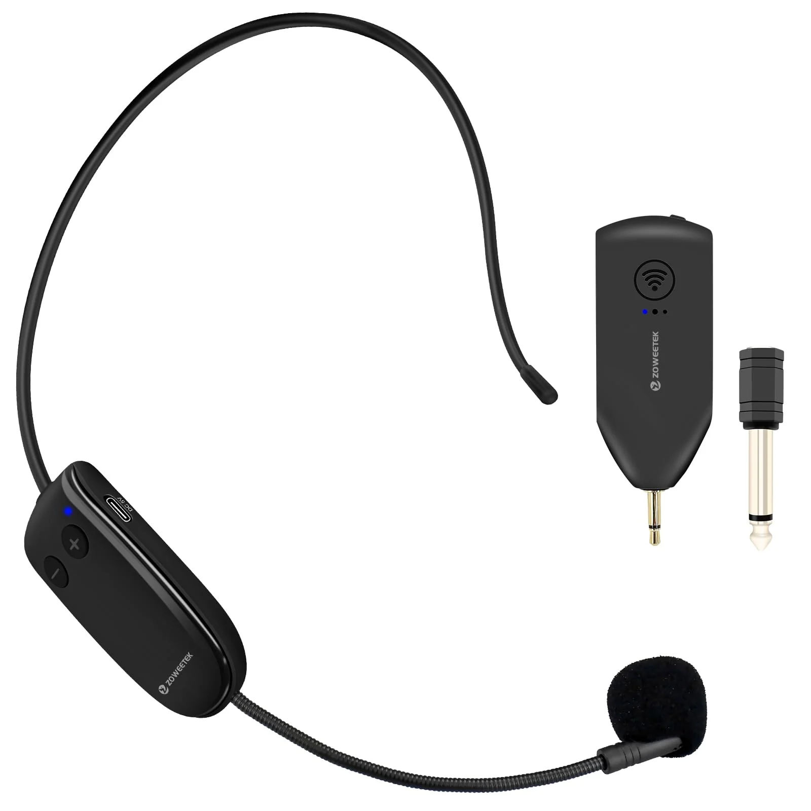 ZOWEETEK Wireless Microphone Headset,UHF Headset Mic System,165ft Range,Support Voice Amplifier,PA System,Power Amplifier etc,Suitable for Teacher,Yoga and Fitness Instructor,Training,Lecturers