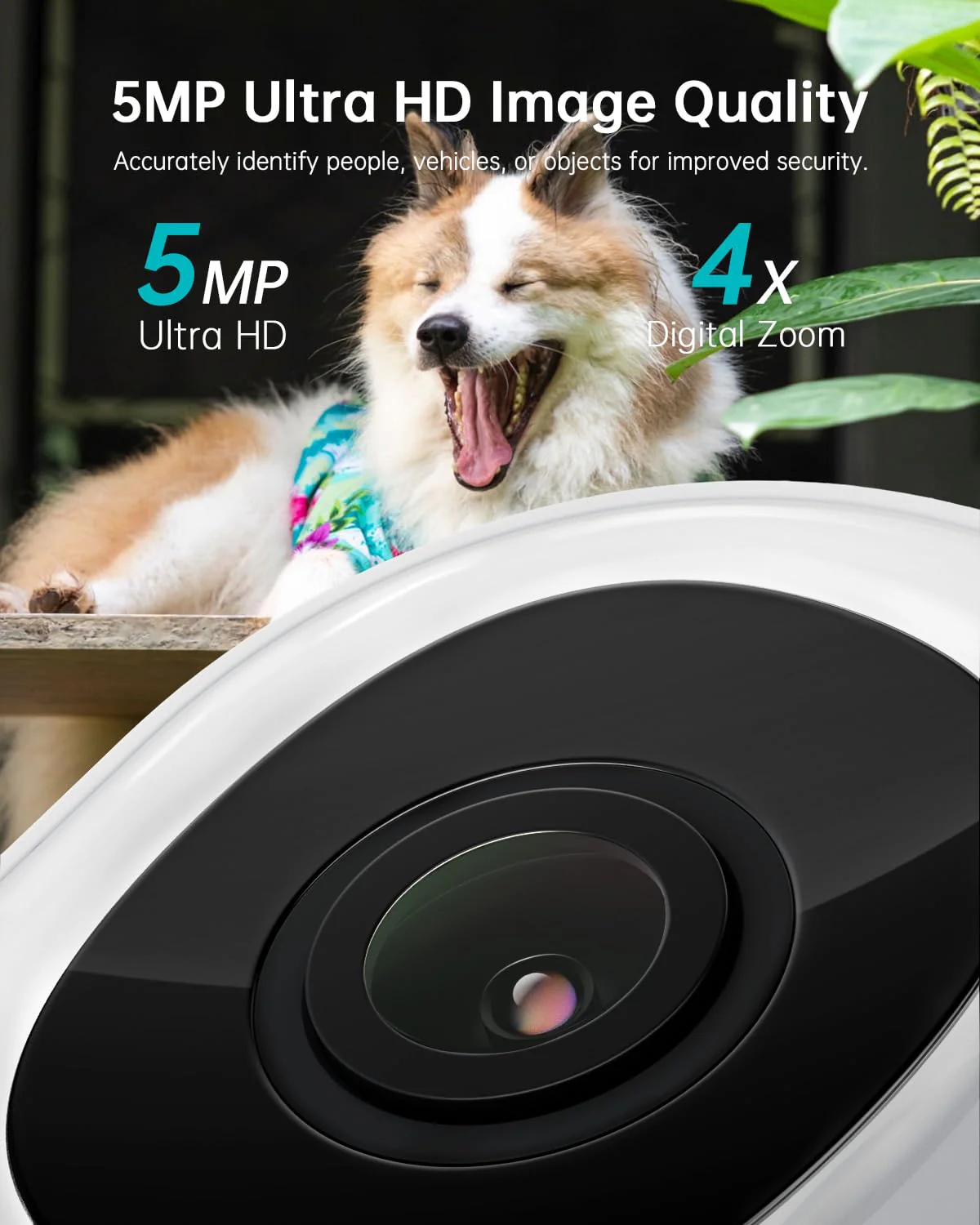 ZUMIMALL 5MP 5G Security Camera Outdoor, 24/7 Recording Security Camera, WiFi Cameras for Home Security Outdoor, Plug-in Power, 360° Auto Tracking, Noise Detect, SD Card&Cloud, Works with Alexa, IP66 White 5G+5MP - Image 3