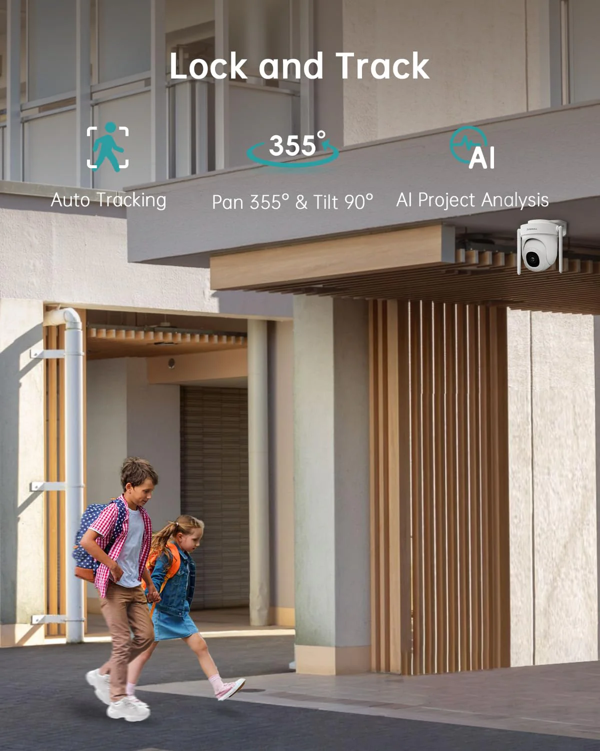 ZUMIMALL 5MP 5G Security Camera Outdoor, 24/7 Recording Security Camera, WiFi Cameras for Home Security Outdoor, Plug-in Power, 360° Auto Tracking, Noise Detect, SD Card&Cloud, Works with Alexa, IP66 White 5G+5MP - Image 6