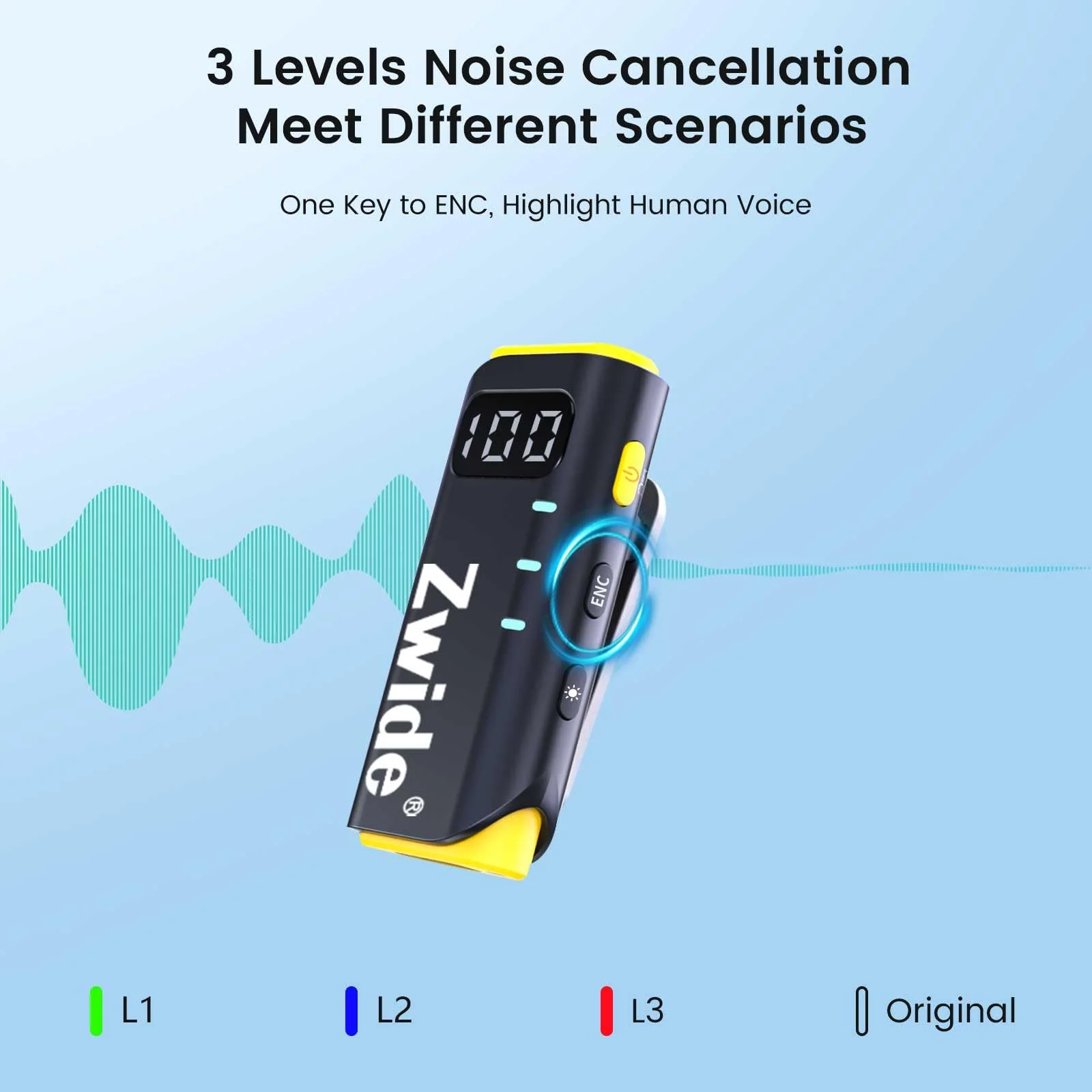 Zwide Portable Wireless Lavalier Microphone M3-L(1to1), Plug and Play, 3 Levels Noise Cancellation, Compact Mini Mics with Magnetic Clip, Compatible with Lightning of Apple Devices/iPhone/iPod Touch M3(1TX+Lightning RX) - Image 2